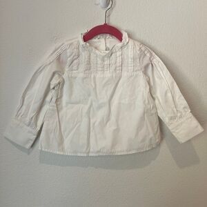 Janie and jack blouse girls 2T white embroidered cottagecore minimalist coastal